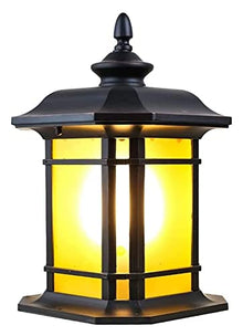 Courtyard light Continental Victoria Patio Glass Table Lamp American Industrial Retro Column Lamp Post Light Street Light Aluminum Patio Garden Villa Door Pillar Lamp Garden Wall Decor Lighting W