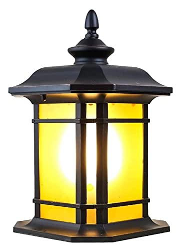 Courtyard light Continental Victoria Patio Glass Table Lamp American Industrial Retro Column Lamp Post Light Street Light Aluminum Patio Garden Villa Door Pillar Lamp Garden Wall Decor Lighting W