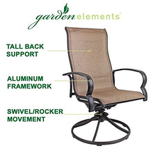 Garden Elements Outdoor Bellevue Metal Aluminum Patio Chair Sling Rocker Brown