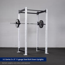 Titan Fitness X-3 Series 90" White Bolt-Down Power Rack 36" Depth