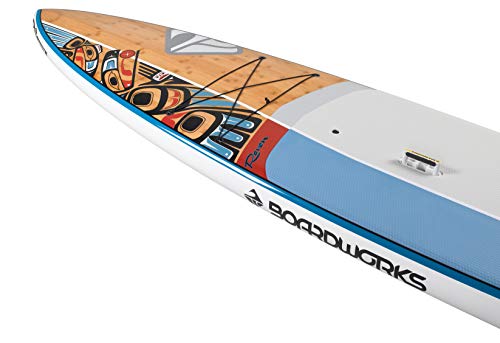Boardworks Raven Touring All Water Stand Up Paddleboard EXP Veneer Epoxy Hardboard 12' 6" Bamboo/Grey/Teal