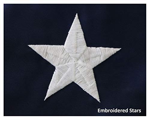 American Flag & Pole Co. 10x19 ft American Flag, Nylon US Flag - Sewn Stripes and Embroidered Stars - Made in the USA