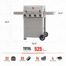 Monument Grills 4 Burner Propane Gas Grill with Advanced Broil Zone, Stainless Steel Outdoor Mesa 2 Barbecue Grill, Foldable Side Shelves, 500°F in 5 Mins, Fast Assembly, Mesa II 410FBZ
