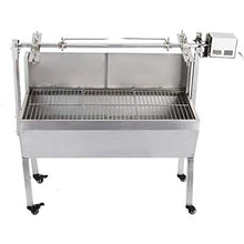 Dntum Electric Automatic BBQ Rotisserie Grill Kit, Universal Motor Kit Outdoor Camping Rotisserie Spit Roaster Large Stainless Steel Grill for Rotisserie Lamb with Windshield,Grill Kit