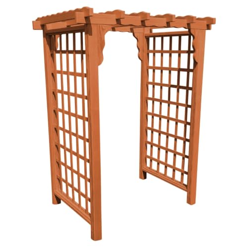 Keystone Amish Co. Bainbridge Pressure Treated Pine Arbor, 4-Foot, Redwood Stain