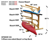 Log Kayak Rack 5-Place 1-Sided Kayak/SUP Rack Canyon Brown