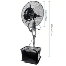 DMVWJR Industrial Metal Misting Fan, Outdoor Commercial Oscillating Pedestal Fan With Mist, 3 Cooling Speeds, For Patio, Outside Restaurant, Garage, Gym, Factory Workshop(22inch)