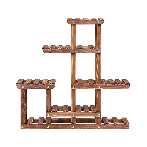 MIIKHI Plant Stand Multi-Tiered Plant Stand 6 Tiers Wood Succulent Pots Planter Display Rack Balcony Potted Flower Rack Shelf Indoor Outdoor Flower Stand
