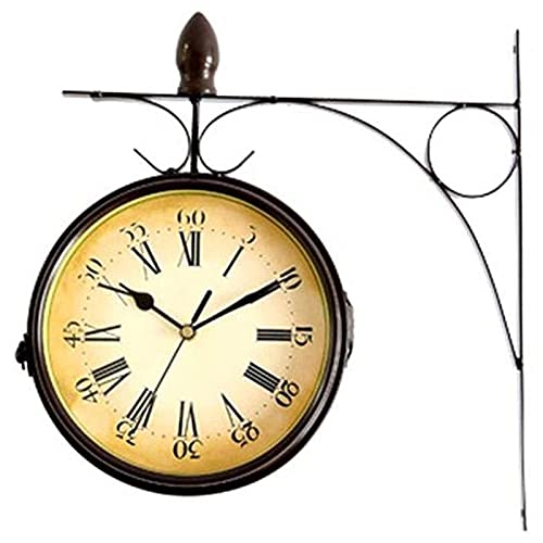 YHdtUO Garden Clock Outdoor Waterproof Retro 3D Stereo 12-Inch Resin Wall Hanging Home Kitchen Living Room Decoration,