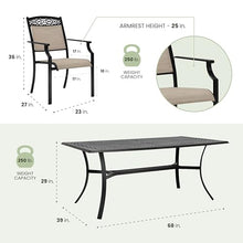 Hanover Lisbon 7-Piece Patio Dining Set Tan