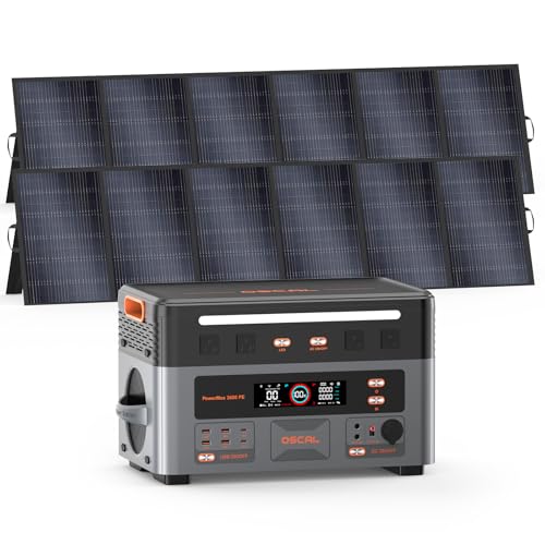Portable Power Station 2016Wh, Solar Generator with 2x500W Panels Included