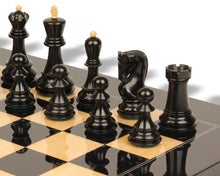The Chess Store Zagreb Series Chess Set Ebonized & Boxwood with Black & Ash Burl Board - 3.25" King