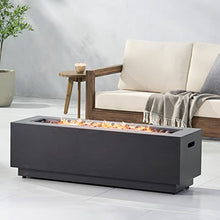 Christopher Knight Home Wellington Outdoor 50,000 BTU Rectangular Fire Pit (No Tank Holder) - Brushed Brown