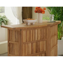 Touchstone Teak Velari 3 Piece Bar Set with Foldable Bar Table and Solid Chairs, Grade A Fine Sanded Teak Wood, Durable Stainless Steel Hardware, Outdoor Patio Bar Furniture
