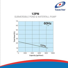Tsurumi Pump 12PN | Submersible Pond Pump/Waterfall Pump | 1 HP, 115V, 3 in Discharge | Low Head/High Volume Water Pumps Ideal for: Water Features, & Formal Fountains | 133 GPM / 8000 GPH