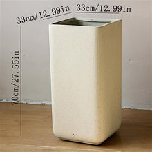 ZOCWJK Planter Pots Plant Pots Straight Rectangular Pure White Large Faux Cement High Models Floor Flower Pots Simple Bottom with Drainage Holes Planters Flower Plant Pot,Medium