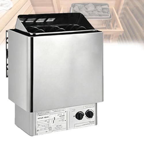Pfps Electric Sauna Heating Stove, Stainless Steel Dry Sauna Heater with Large Stone Cavity, Anti-Scald Case, Sauna Heater for Hotel Leisure 6KW-In380