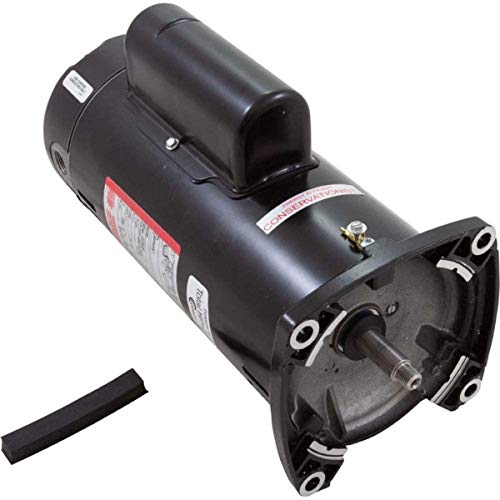 The Pool Supply Shop 2.5 HP Square Flange Threaded Shaft Horizontal Pool Pump Motor Black