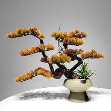 YXIANG56Q Fake Plants Artificial Bonsai Plant Chinese-Style Faux Potted Pine Plants for Office Desk Greenery Bonsai Tree