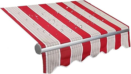 WZUOPG Manual Retractable Awning Door Window Awning Shelter Outdoor Canopy Home Deck Canopy with Manual Crank Handle（Frame included ）, 22.9x11.5ft