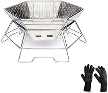 Outdoor Indoor Barbecue Charcoal Grill Portable BBQ Grill Stainless Steel Folding Barbecue Charcoal Grill for Outdoor Grilling Cooking Camping Hiking Picnics