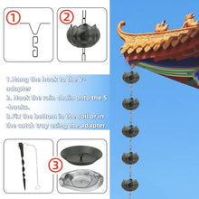 DFTDFYXY3.2-26.2FT Rain Chain Outdoor Rain Chains Rain Catcher Chain Aluminum Downspout Catcher Rain Chain Gutter with Fixer and Hook for Window Garden Decorations,Eaves Drainage,Temple,3.6m(11.8ft)