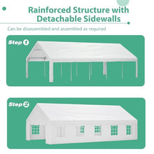 KEIKI 20x32ft Party Tent Heavy Duty, Outdoor Canopy Tent Carport Wedding Event Shelter BBQ Wedding Tents for Parties with Storage Bags & Removable Sidewall for Parties Carport Camping Garden Patio