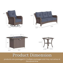 Aeeiua 5 Piece Patio Furniture Set with Fire Pit Table