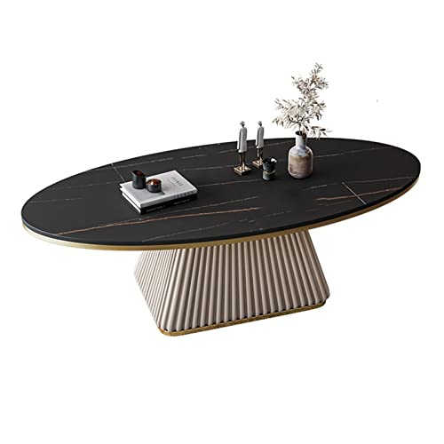 living room table Luxury Slate Coffee Table, Modern Oval Coffee Table with Metal Iron Frame, Household Creative Living Room Center Table, Easy to Assemble outdoor side table ( Color : C , Size : 120*7