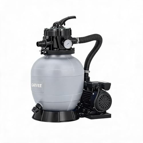 Above Ground Pool Sand Filter Pump 12-16in 1/3-1HP 2642-3962GPH 7-Way