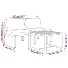 MNCVXAXG 3 Piece Patio Lounge Set with Cushions Aluminum Anthracite