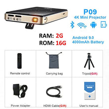 TEDILUVI Projector Mini Android 9.0 4000mAh battery,Support 4K Miracast Airplay Mobile Video Beamer