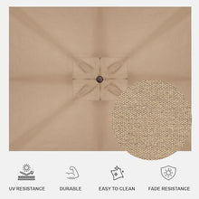 Treasure Garden AKZ PLUS Cantilever Umbrella 10'x13' Rectangular Obravia Sand Canopy and Bronze Frame with Rolling Base