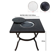 cfycfy987 Grilling Table Outdoor Household Smokeless Barbecue Table Commercial Indoor Charcoal Hot Pot Courtyard Balcony Leisure Cast Aluminum Outdoor(90cm)