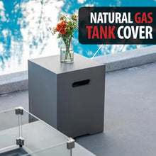 AMS 60" Rectangular Concrete Natural Gas Fire Pit Table Bundle (Light Gray)
