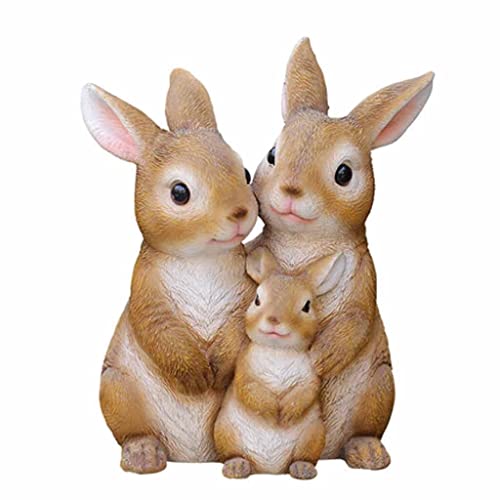 PZHANGZVH Decoration Sculpture Courtyard Garden Furnishings Animal Simulation Rabbit Office Bookcase Cartoon Resin Decorative Ornaments Home Decoration (Color : A Size : 24.5)