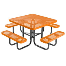 COATEDOUTDOORFURNITURE 46In Square Picnic Table, Expanded, Orange