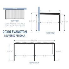 Backyard Discovery Evanston 20'x10' Galvanized Steel Wall-Mounted Louvered Pergola Kit with Adjustable Roof, Shade, Rain Protection, High-Wind Rating, PowerPort, Gutter System for Outdoor Patio, Deck