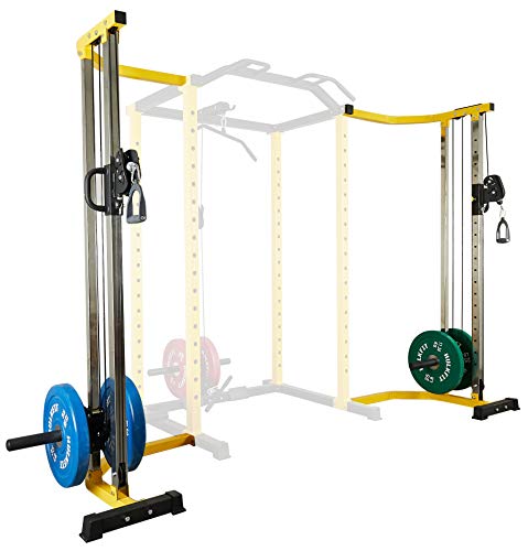 HulkFit Cable Crossover Weightlifting Pulley System Yellow