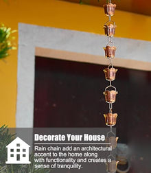 YUSIWOAL Decorative Rain Chain for Gutter Downspout, Diverts Water Flow for Garden, Front Door, Balcony, and Corridor(4 m (13ft))