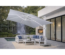 OROTLECT 10 ft. x 13 ft. Rectangle Aluminum Cantilever Tilt Outdoor Parasol Patio Umbrella with Granite Base in Mouse Gray