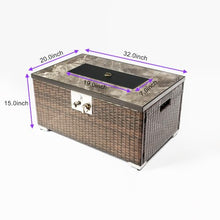 Neojoyoenix Outdoor Rectangle Fire Pit Table with Propane Tank Cover