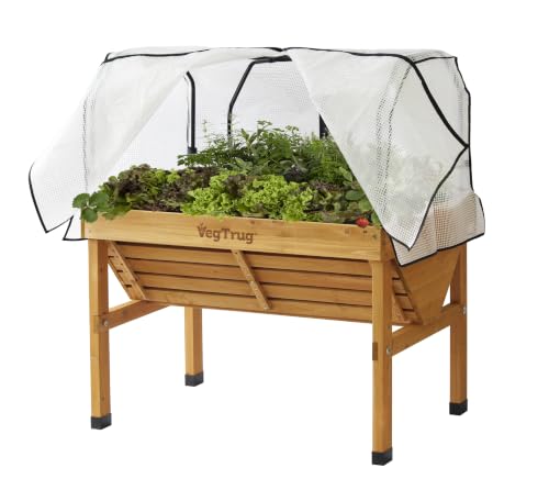 VegTrug 1.2m with Frame and Cover, Natural, 46.1" x 29.9" x 53"