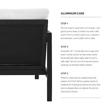 Linon Greyton Aluminum Frame Outdoor Loveseat with Removable Cushions Black & White