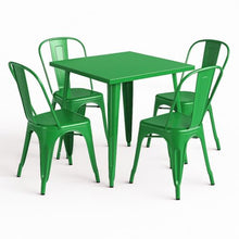 31" x 31" Metal Bistro Table Set – 5 Piece Indoor Outdoor Cafe Seating for Patio or Restaurant