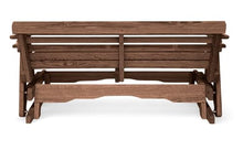 4 FT WALNUT Porch ROLLBACK Glider Cupholders Bench for 2 Person, Amish-Made Pine Wood Patio Glider, Smooth Glide, Balanced Construction, Even Weight Distribution, Relaxed Seating Angle, Made in USA