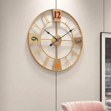 PPXCZZ 23 Inch Outdoor Garden Wall Clock, Large Retro Open Dial, Waterproof Wrought Iron, Silent Quartz, Weatherproof(Colorfulabs)