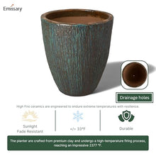 Emissary 21in Teal Stoneware Round Planter