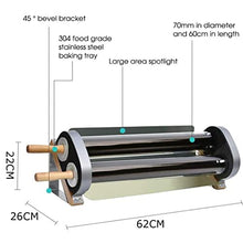 Wlikoci Portable Solar Grill Oven, 2.6L Large Capacity Solar Cooker Stainless Steel Stove Oven for Camping Travel and Hiking, 360° Vacuum Concentrating Heat, Lightcarbondualuse