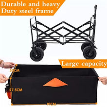 HBJWOV Folding Cart Portable Foldable 150L Large Capacity Multifunction Cart Outdoor Camping Table Light Wagon BBQ Trolley(Black Trolley)